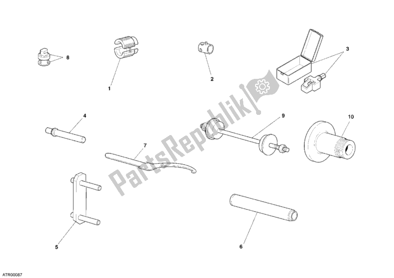 Alle onderdelen voor de Werkplaats Service Tools, Frame van de Ducati Monster S2R 800 Dark USA 2006